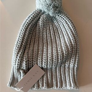 NWT Jamie Kay Kids Pom-Pom Beanie - Soft Gray